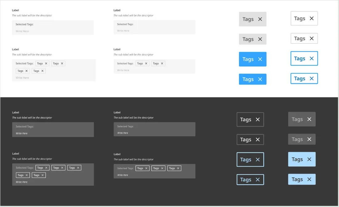 Tag input states
